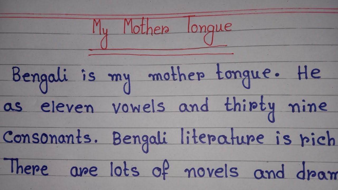 my mother tongue essay in english