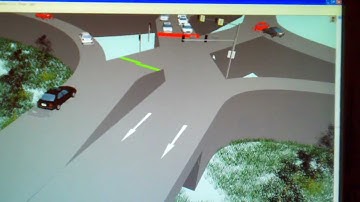 Diverging Diamond Interchange VISSIM (cellphone video of a simulation)