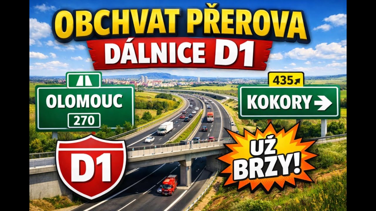 Dálnice Olomouc Kokory. Dálnice D1. Obchvat Přerova