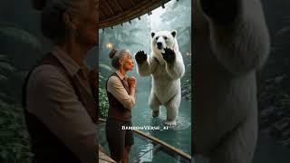 Escape From Bear to Hidden Bamboo House in the Jungle | #shortsfeed #bamboohouse #animals