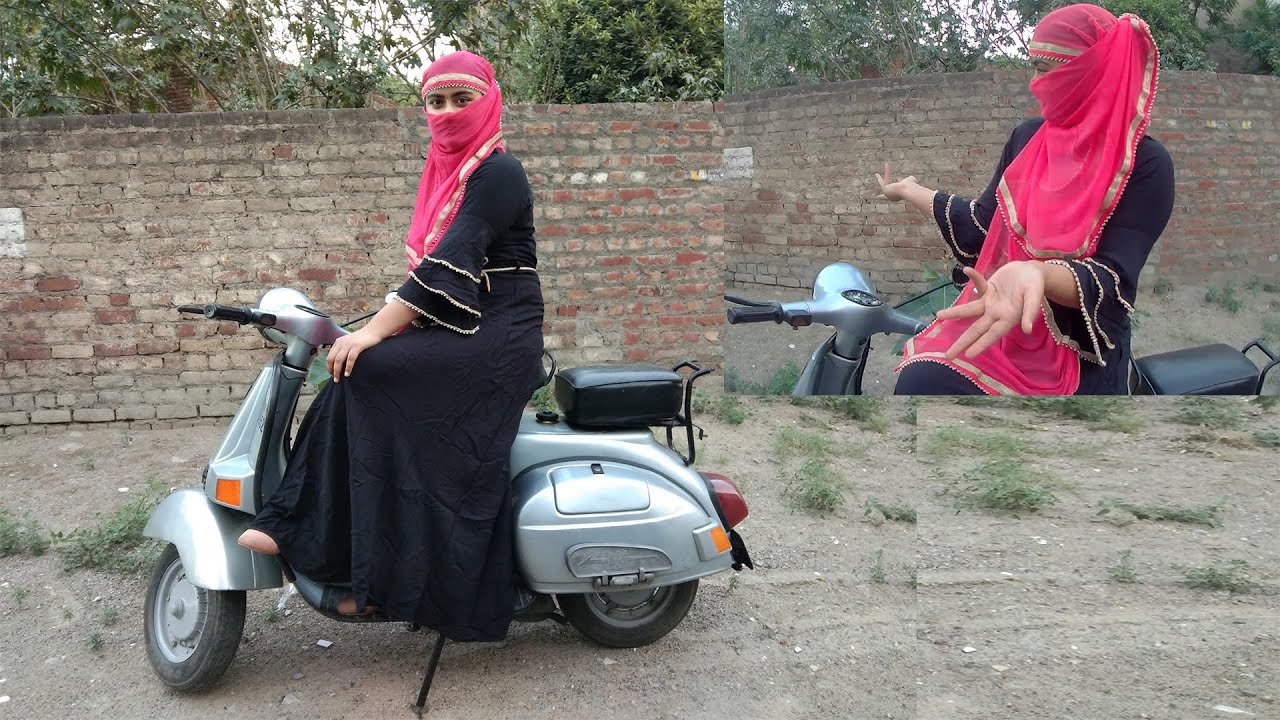 Punjabi Girl Ride Scooter in Saree/Lehnga/Gown Old Bullet Girl
