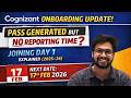 Cognizant Onboarding Update 2026 | OB Pass Generated but No Reporting Time? | Day 1 Explained