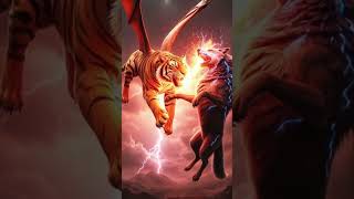 The tiger vs wolf fight fair #lionshorts #boxingfight#angrytiger#tiger #lionsound #lionkill#animals