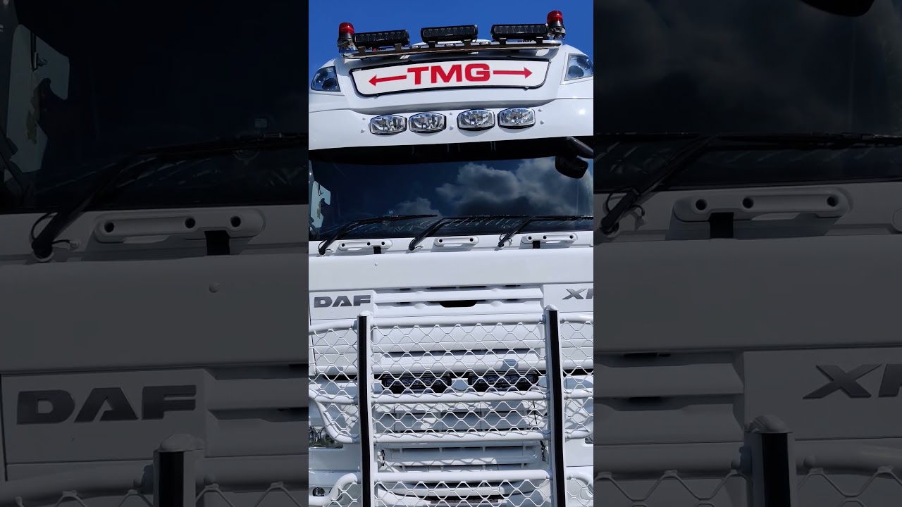 tmg transport daf xf with train horns honking 