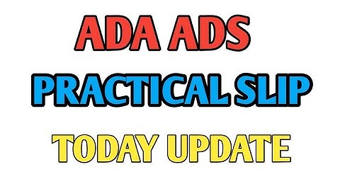 Ada Ads practical slip update bzu multan