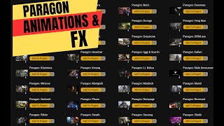 UE5: Every Paragon Character Animations and FX overview