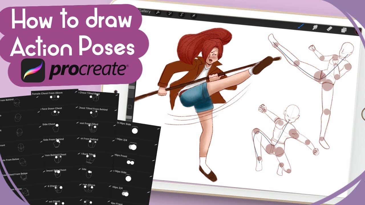 HOW TO DRAW ACTION POSES Ft. Human Anatomy brushes - YouTube