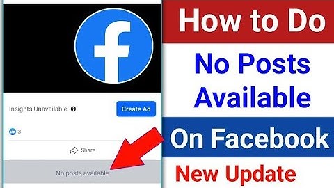 How to Fix No Posts Available on Facebook! Remove No Posts Available On Facebook Problem | 2024