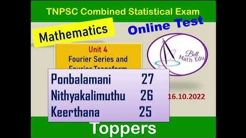 TNPSC | Fourier Transform | Fourier Series  | Online Test Series | Answer Key| Mathematics | Toppers
