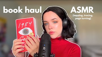 asmr book haul (tapping, tracing, page turning) | Jackie Adelle