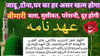 नज़र से हिफाज़त, बीमारी, बला, मुसीबत, परेशानी दूर होगी जादू, टोना, घर की हर परेशानी ख़त्म होगी अहदनामा