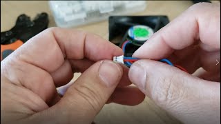 Crimping a JST  Molex 2.0mm Small Cooling Fan Connector with a IWISS SN01BM Crimping Tool