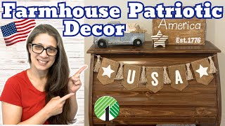 Patriotic DIY Crafts | Dollar Tree Farmhouse DIYs | DIY 4th of July/Memorial Day Decor