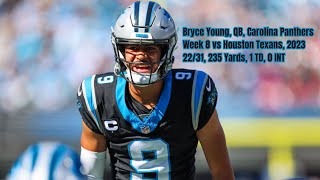 Bryce Young Week 8 Every Drop-Back, Pass, and Run Carolina Panthers vs Houston Texans NFL 2023