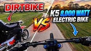 8KW K5 ELECTRIC BIKE VS DIRTBIKE // POV FULL THROTTLE