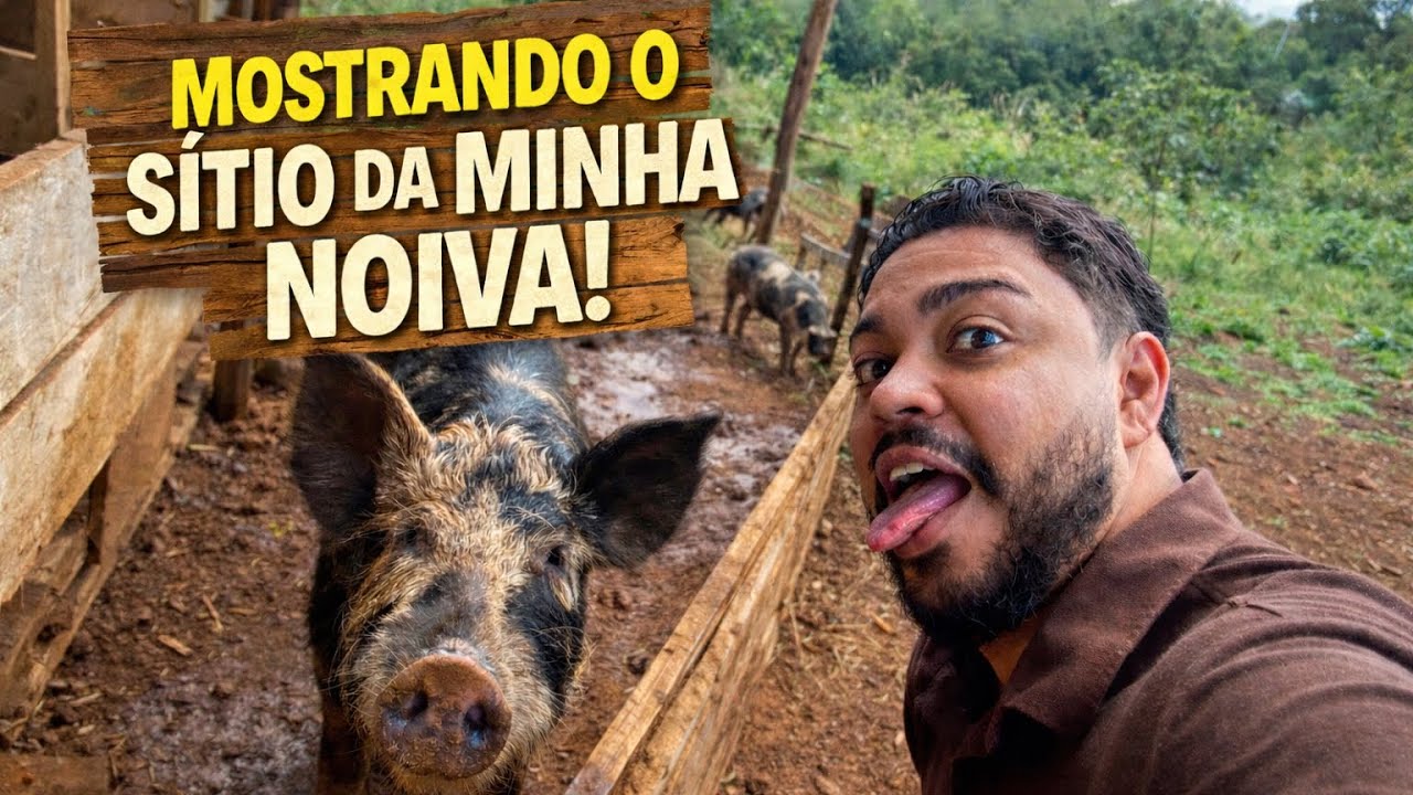 Vim conhecer o sítio da minha noiva… e isso aqui é só o começo 😅🐷🌱