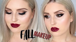 Fall Makeup Tutorial! ♡ Deep Berry Lips & Smokey Eyes!