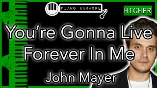 You’re Gonna Live Forever In Me (HIGHER +3) - John Mayer - Piano Karaoke Instrumental