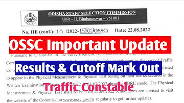 OSSC Important Update // Traffic Constable Results With Cutoff Mark Out