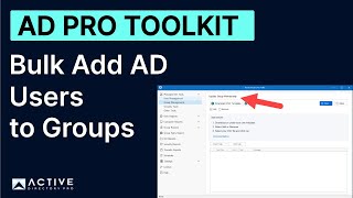 Bulk Add or Remove Users to AD Groups with AD Pro Toolkit
