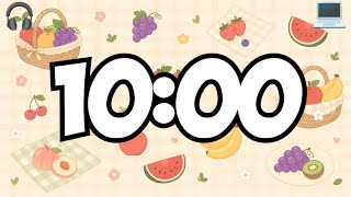 10 Minute Cute Picnic Timer 🍓 Cozy Fruit Picnic Study Timer screenshot 5