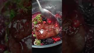 MEAT WITH WILD BERRY SAUCE shorts asmr