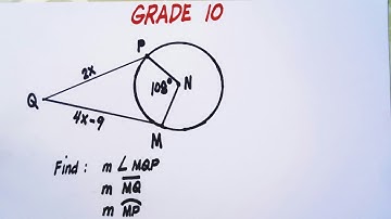 Grade 10 | Outside Angle Formed by Tangents | Lengths of Tangents | Intercepted Arc of Central Angle
