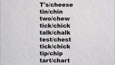 Minimal Pairs for  t / ch sound