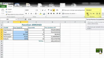 Comment mettre un arrondi dans une formule Excel ?