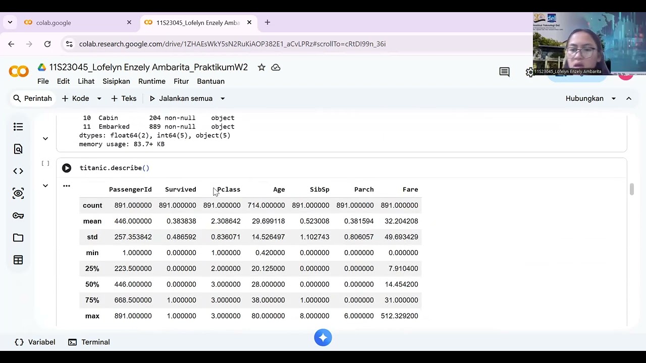 Presentasi Praktikum 2 Exploratory Data Analysis (EDA) Initial (Machine Learning)