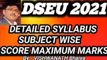 DSEU SYLLABUS 2021 II DSEU JUNIOR ASSISTANT SYLLABUS II DSEU COMPLETE PREPARATION