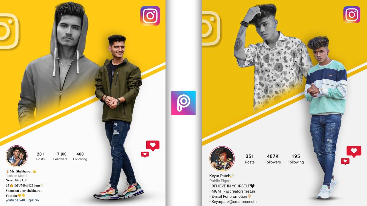 Instagram Creative Dual Photo Editing || PicsArt Editing New Style - Dj photo editing
