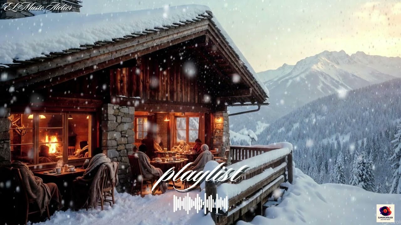 Romantic Winter Jazz Pop Café Music ❄️ Cozy Snow Cabin Lounge | 1 Hour Christmas Love Playlist
