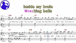 Rachel Platten Fight song karaoke version sheet music  for players, lyrics, chorus added(Ye karaoke)