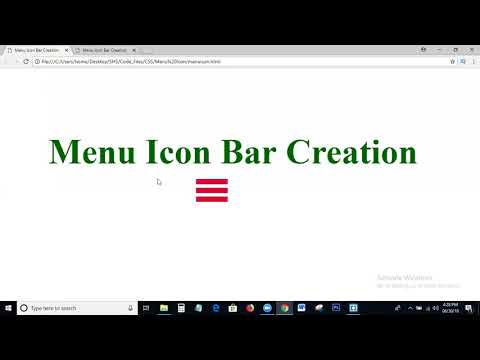 Menu Icon Bar Creation Using Html and Css