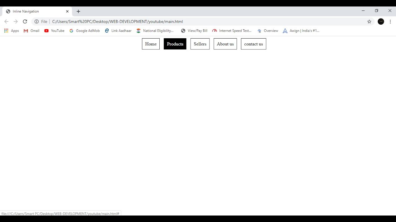 Create a Navigation pane using HTML and CSS - YouTube