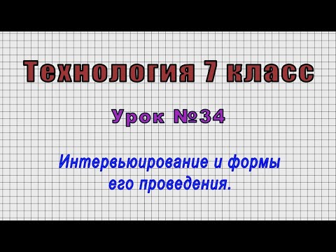 Технология 7 класс (Урок№34 - Интервьюирование и формы его проведения.)