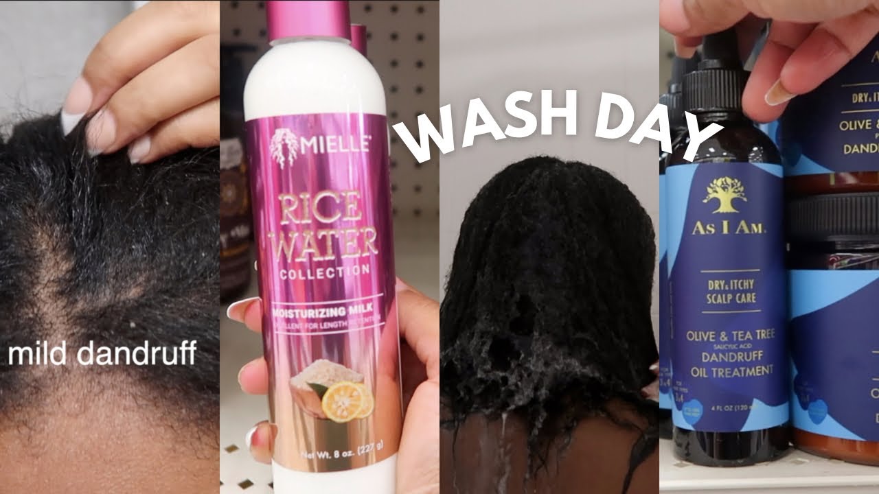 RICE WATER & APPLE CIDER VINEGAR WASH DAY ROUTINE GETTING RID OF