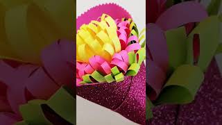 #Shorts Букет из бумажных цветов / Цветок ПОДАРОК из бумаги за 5 минут! Подарок своими руками
