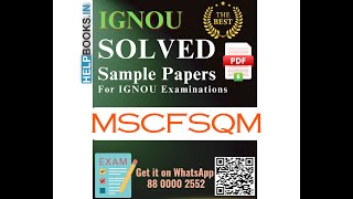 IGNOU MSCFSQM | Free Solved Assignment, Solved Papers From Previous Years Exam & Sample Guess Papers