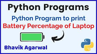 Python program to print battery percentage of laptop | #shorts