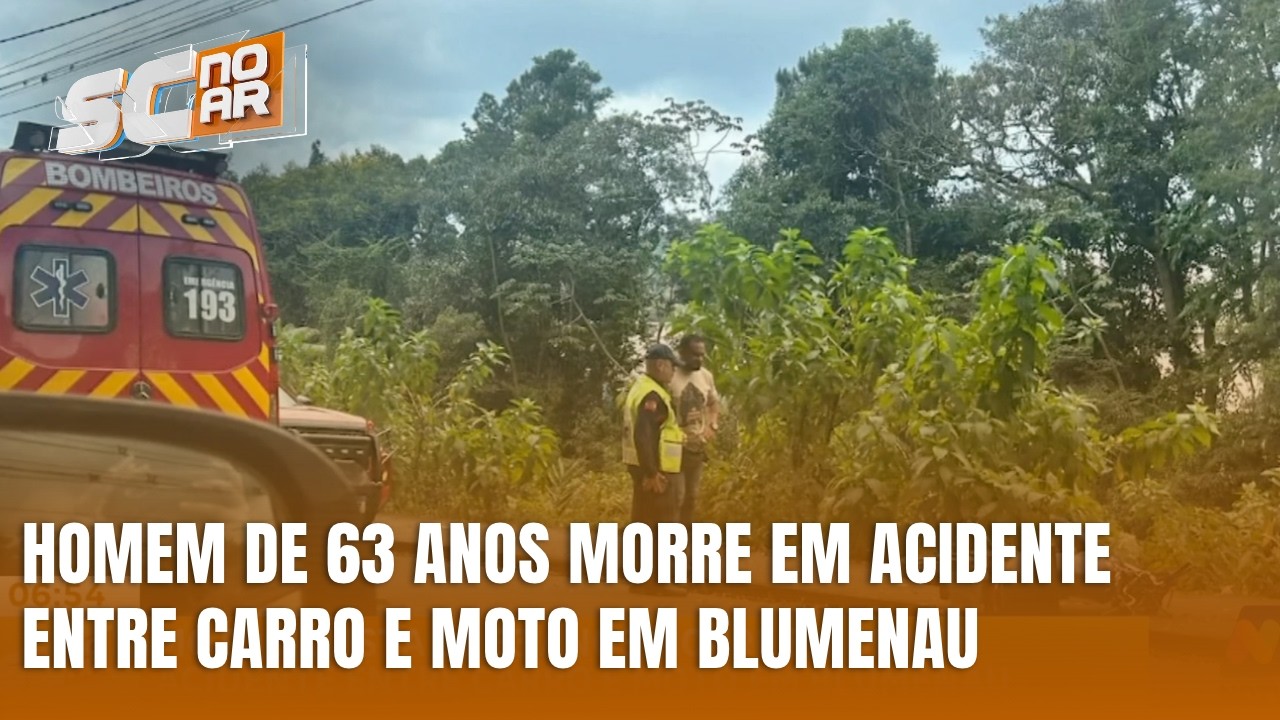 Motociclista de 63 anos morre após colisão com carro em Blumenau