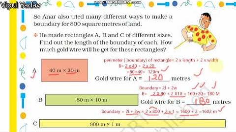 MATHEMATICS CLASS-5 CHAPTER-11 AREA AND ITS BOUNDARY PAGE NO-158