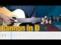 CANON IN D | Fingerstyle Guitar Cover   Tab Tutorial & Chord (easy)
