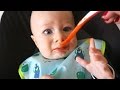 Baby Eating Solid Food (Carrot) for the First Time!