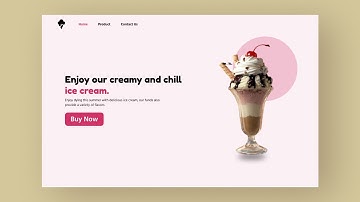 Full Ice Cream web design | Adobe XD | Speed Art #9
