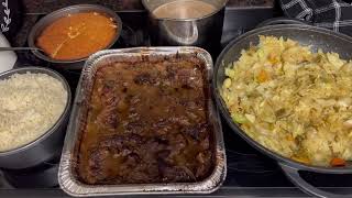 Sunday Dinner:  Roast, Rice, Cabbage \& Cornbread!