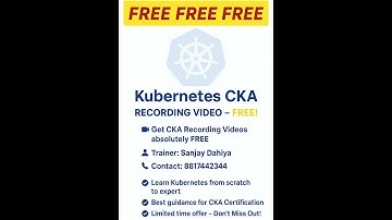 🚀 Kubernetes CKA Recording Video – FREE Access! | Sanjay Dahiya #kubernetes #kubernetestutorial #cka