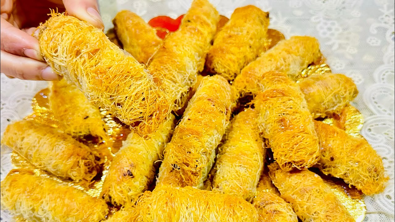 أصابع الكنافة المحشيه بكل سهوله ❕ بطريقة سهلة هتنبهرى بجمالها ❕ وطعم ينافس اكبر حلواني 💯