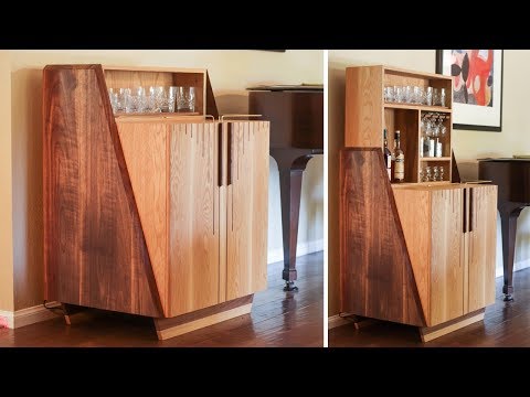 Building A Modern Liquor Cabinet With Hidden Lifting Storage